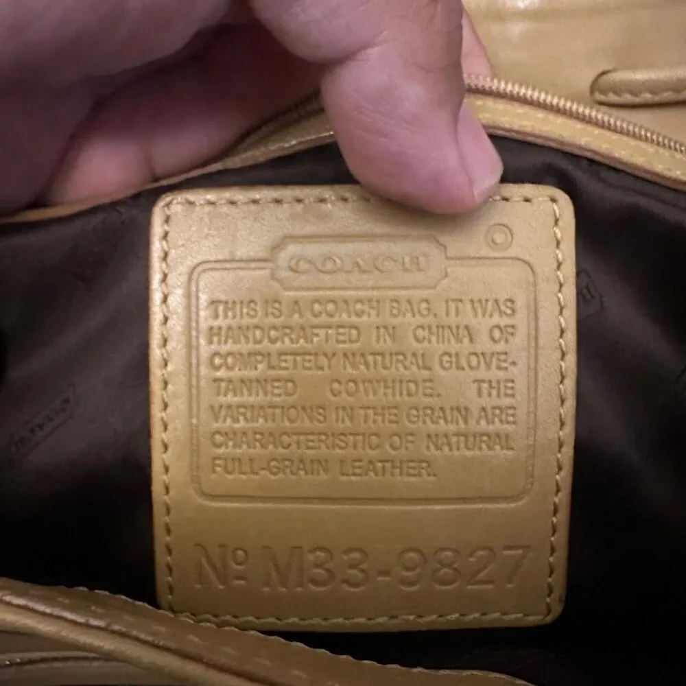 Coach Women's Tan and Yellow Bag